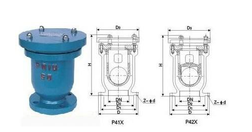 P41X-10快速排气阀结构图