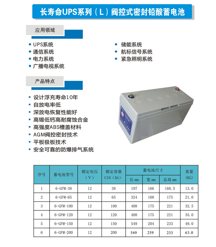 灯塔H12V200大电流放电蓄电池12V 200W(54AH)高功率蓄电池示例图2